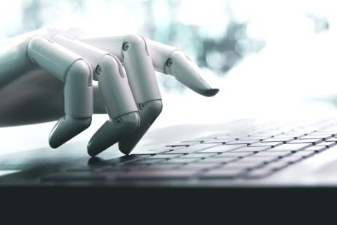 Robot hand typing